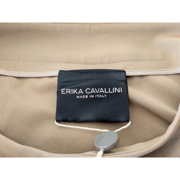 NWT Erika Cavallini Asymmetrical Skirt Women’s IT 44 US 8 Tan Italian Made Midi - Picture 5 of 8